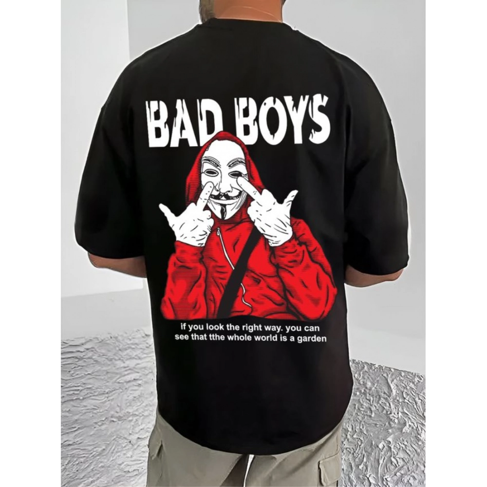 men's casual cotton blend printed round neck half sleeve t shirt (black) men's casual cotton blend printed round neck half sleeve t shirt (black)