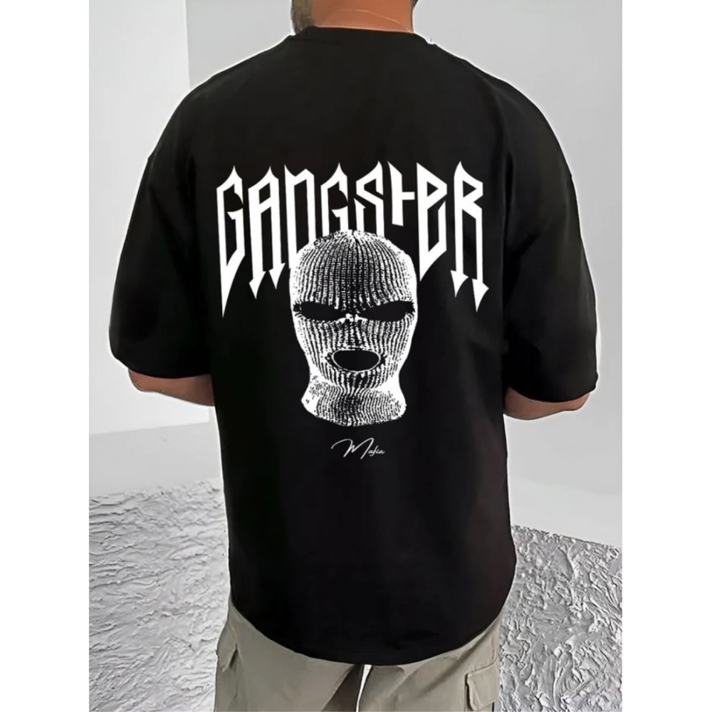 men's casual cotton blend printed round neck half sleeve t shirt (black) men's casual cotton blend printed round neck half sleeve t shirt (black)