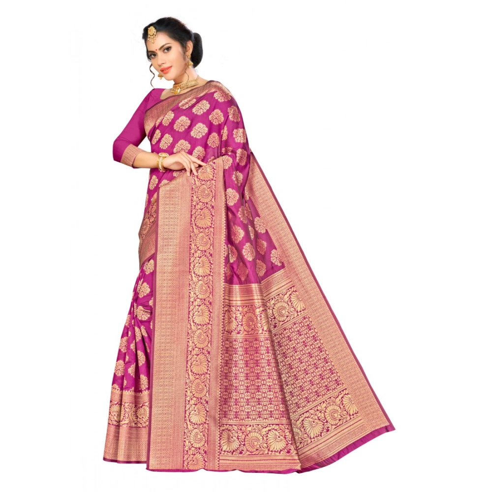 generic women's banarasi silk saree with blouse (wine, 5 6mtr) generic women's banarasi silk saree with blouse (wine, 5 6mtr)
