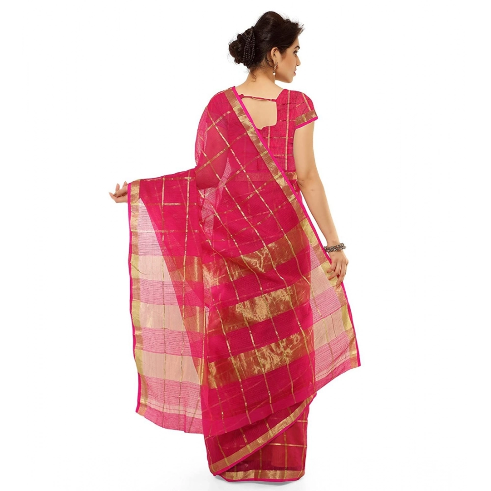 generic women's kota doria cotton saree with blouse (rani,6 3 mtrs) generic women's kota doria cotton saree with blouse (rani,6 3 mtrs)