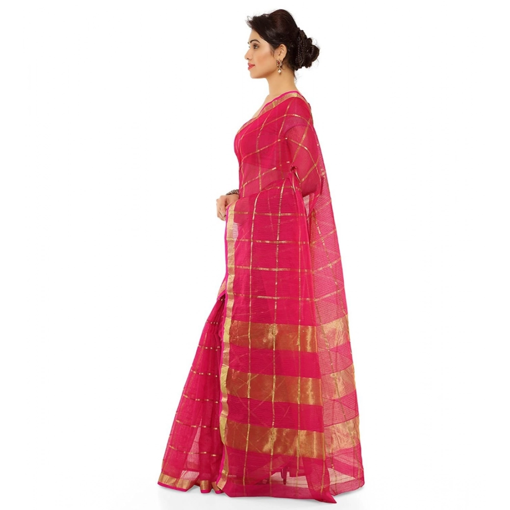 generic women's kota doria cotton saree with blouse (rani,6 3 mtrs) generic women's kota doria cotton saree with blouse (rani,6 3 mtrs)