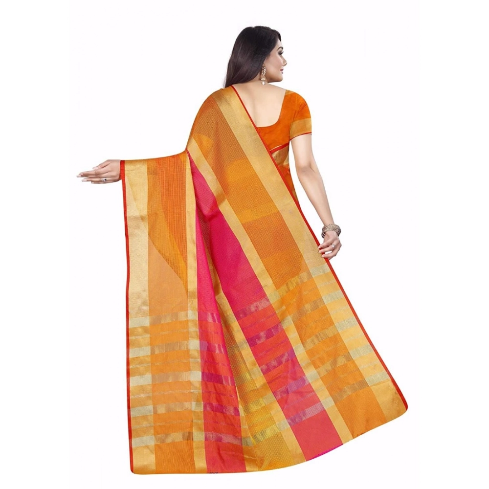 generic women's kota doria cotton plain saree with blouse (multicolor, 5 6 mtrs) generic women's kota doria cotton plain saree with blouse (multicolor, 5 6 mtrs)