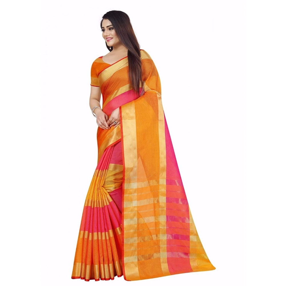 generic women's kota doria cotton plain saree with blouse (multicolor, 5 6 mtrs) generic women's kota doria cotton plain saree with blouse (multicolor, 5 6 mtrs)