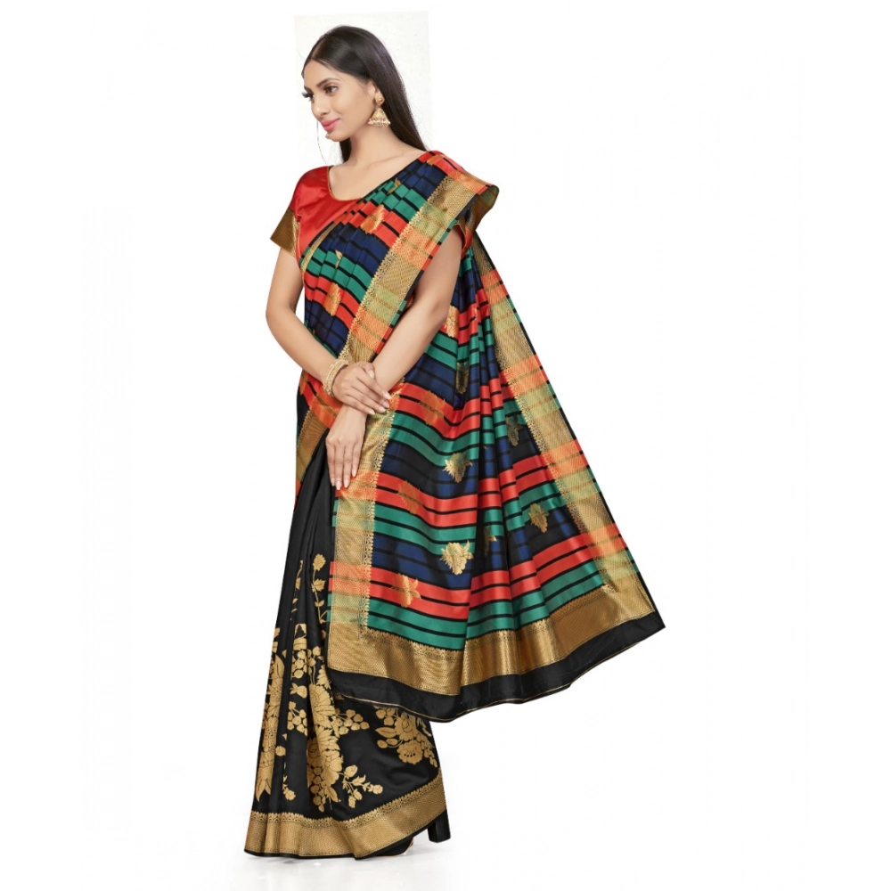 generic women's banarasi silk saree with blouse (black, 5 6mtrs) generic women's banarasi silk saree with blouse (black, 5 6mtrs)