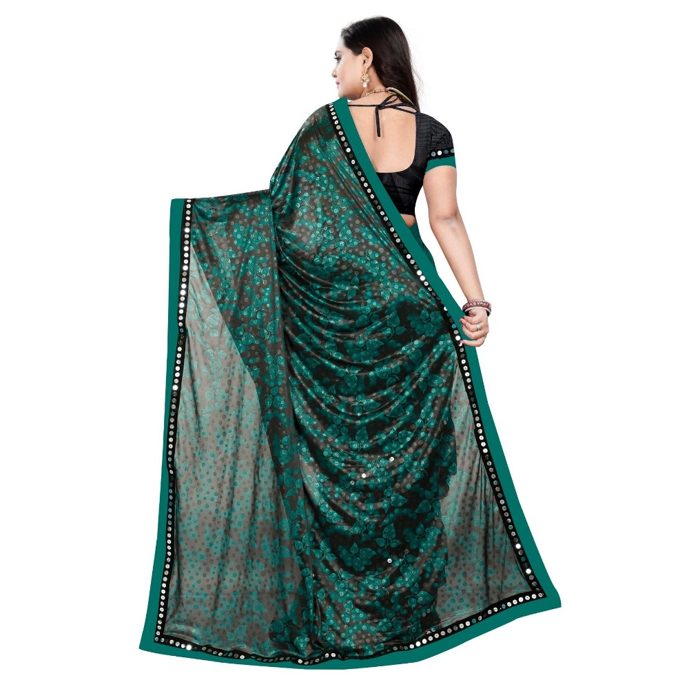 generic women's lycra blend saree with blouse (green, 5 6 mtrs) generic women's lycra blend saree with blouse (green, 5 6 mtrs)
