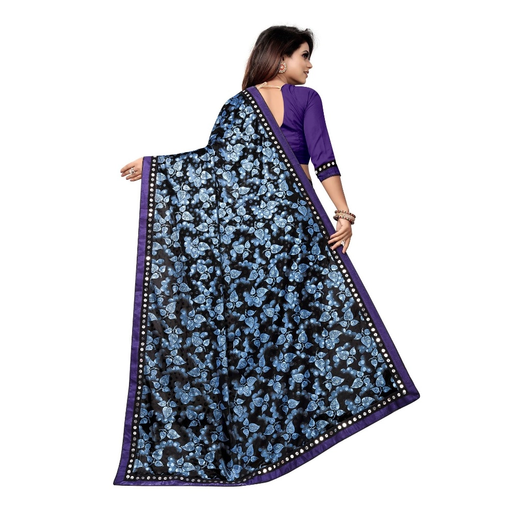 generic women's lycra blend saree with blouse (blue, 5 6 mtrs) generic women's lycra blend saree with blouse (blue, 5 6 mtrs)