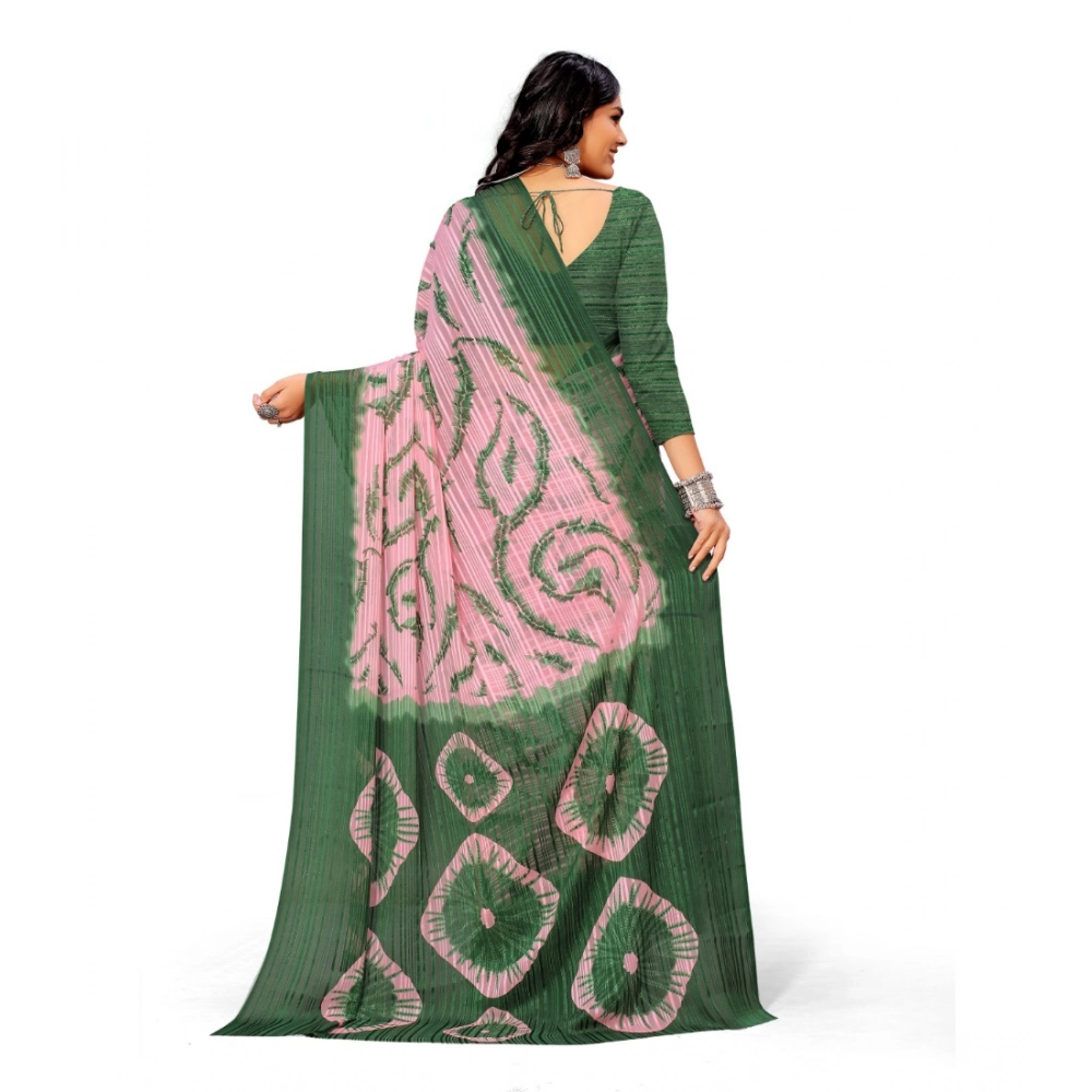 generic women's georgette printed saree with unstitched blouse (green) generic women's georgette printed saree with unstitched blouse (green)