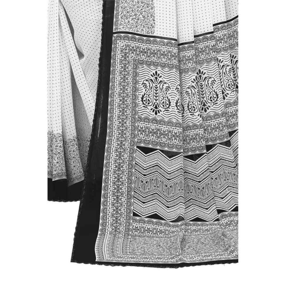 generic women's georgette printed saree with unstitched blouse (black) generic women's georgette printed saree with unstitched blouse (black)