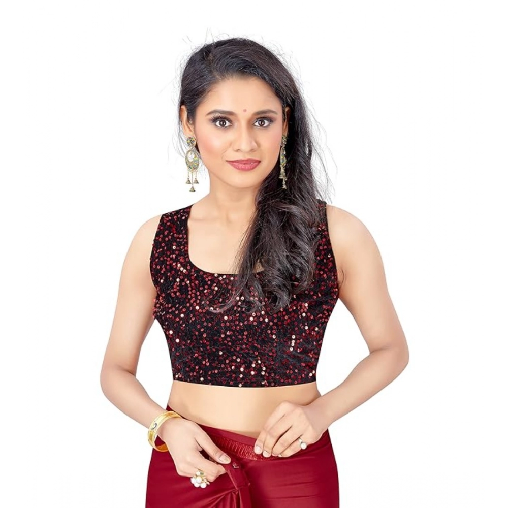 generic women's lycra solid saree with unstitched blouse (red, 5.5 mtr) generic women's lycra solid saree with unstitched blouse (red, 5.5 mtr)