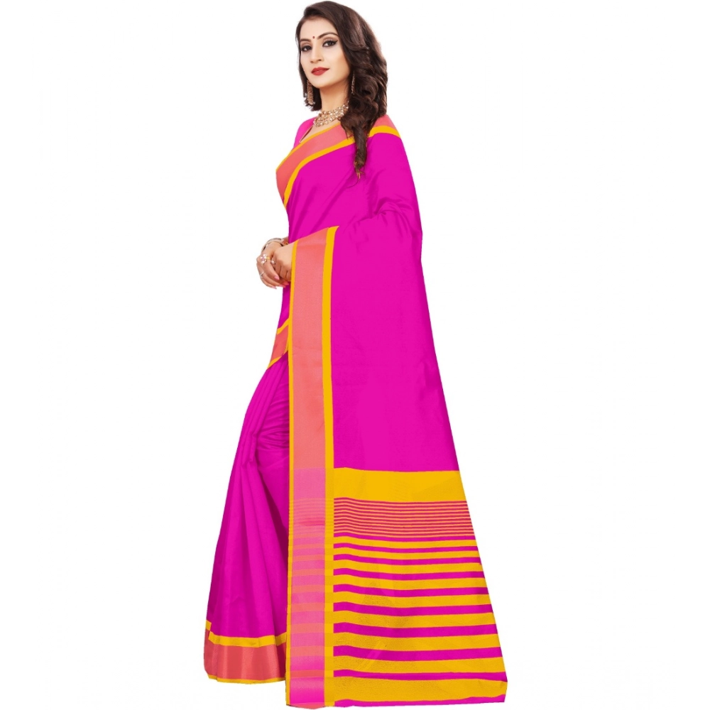 generic women's jacquard woven saree with unstitched blouse 5.5mtr (pink) generic women's jacquard woven saree with unstitched blouse 5.5mtr (pink)