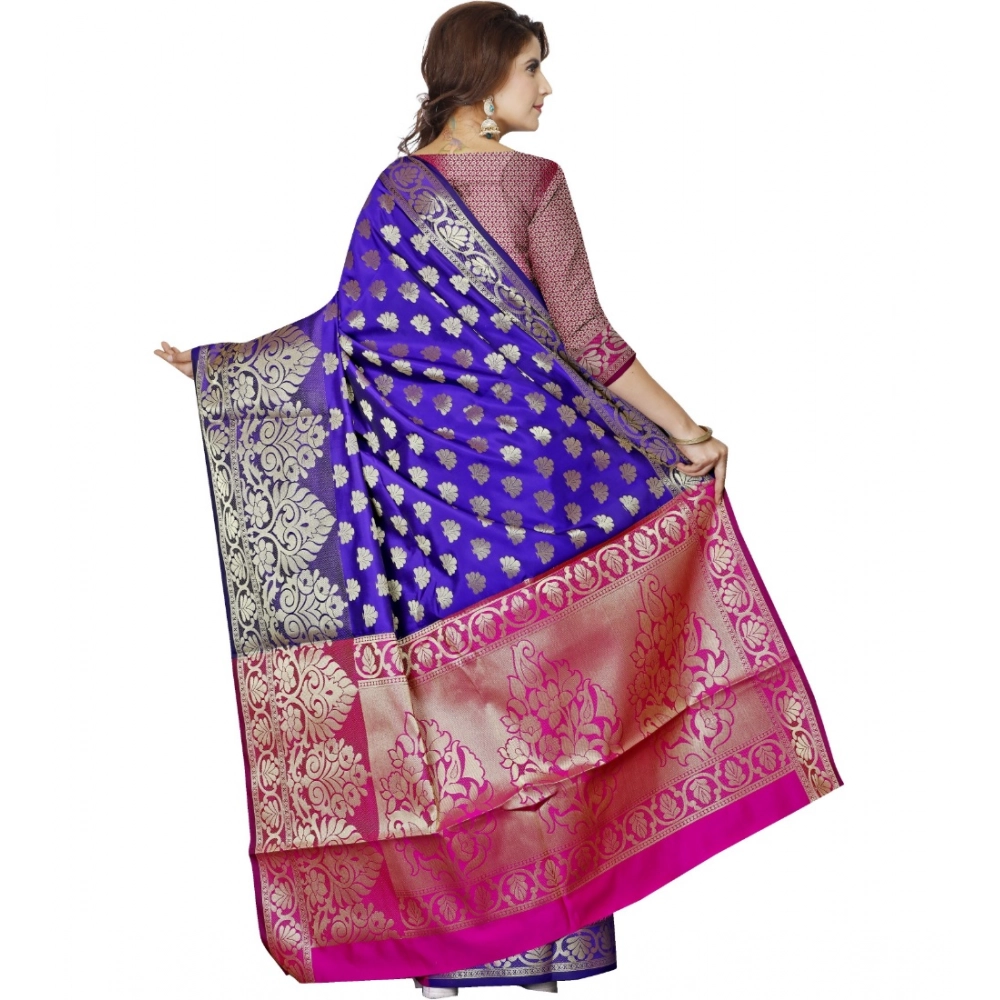 generic women's jacquard woven saree with unstitched blouse 5.5mtr (blue) generic women's jacquard woven saree with unstitched blouse 5.5mtr (blue)
