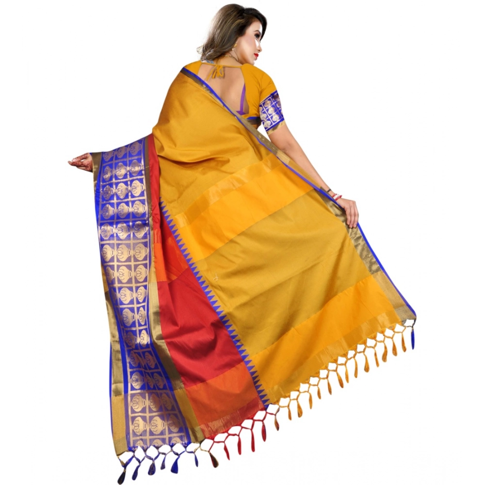generic women's jacquard woven saree with unstitched blouse 5.5mtr (mustard) generic women's jacquard woven saree with unstitched blouse 5.5mtr (mustard)