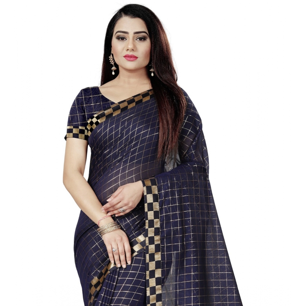 generic women's cotton silk checkered saree with unstitched blouse 5.5mtr (multicolor) generic women's cotton silk checkered saree with unstitched blouse 5.5mtr (multicolor)