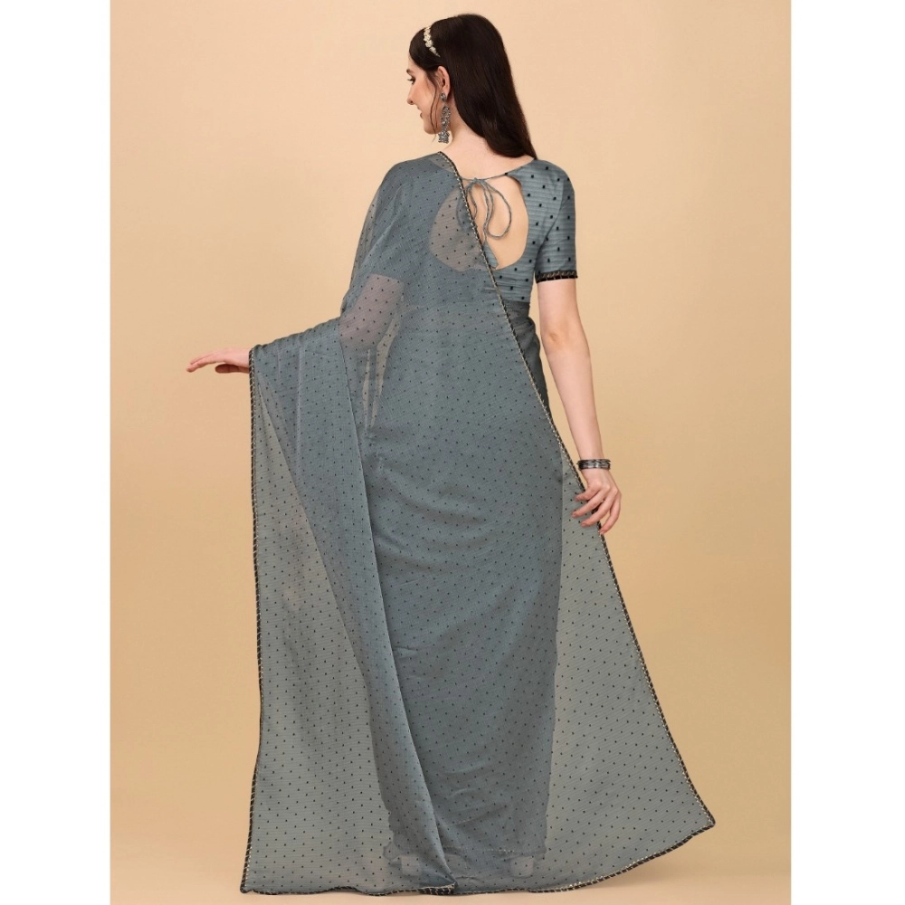 generic women's silk blend embellished saree with unstitched blouse 5.5mtr (silver) generic women's silk blend embellished saree with unstitched blouse 5.5mtr (silver)