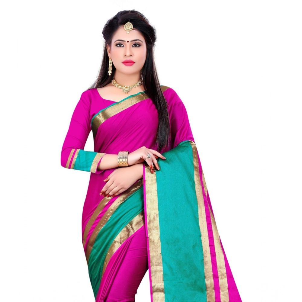 generic women's jacquard woven saree with unstitched blouse 5.5mtr (pink) generic women's jacquard woven saree with unstitched blouse 5.5mtr (pink)