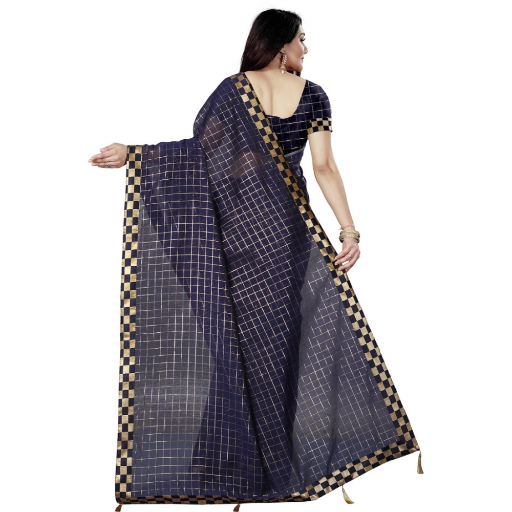 generic women's cotton silk checkered saree with unstitched blouse 5.5mtr (multicolor) generic women's cotton silk checkered saree with unstitched blouse 5.5mtr (multicolor)