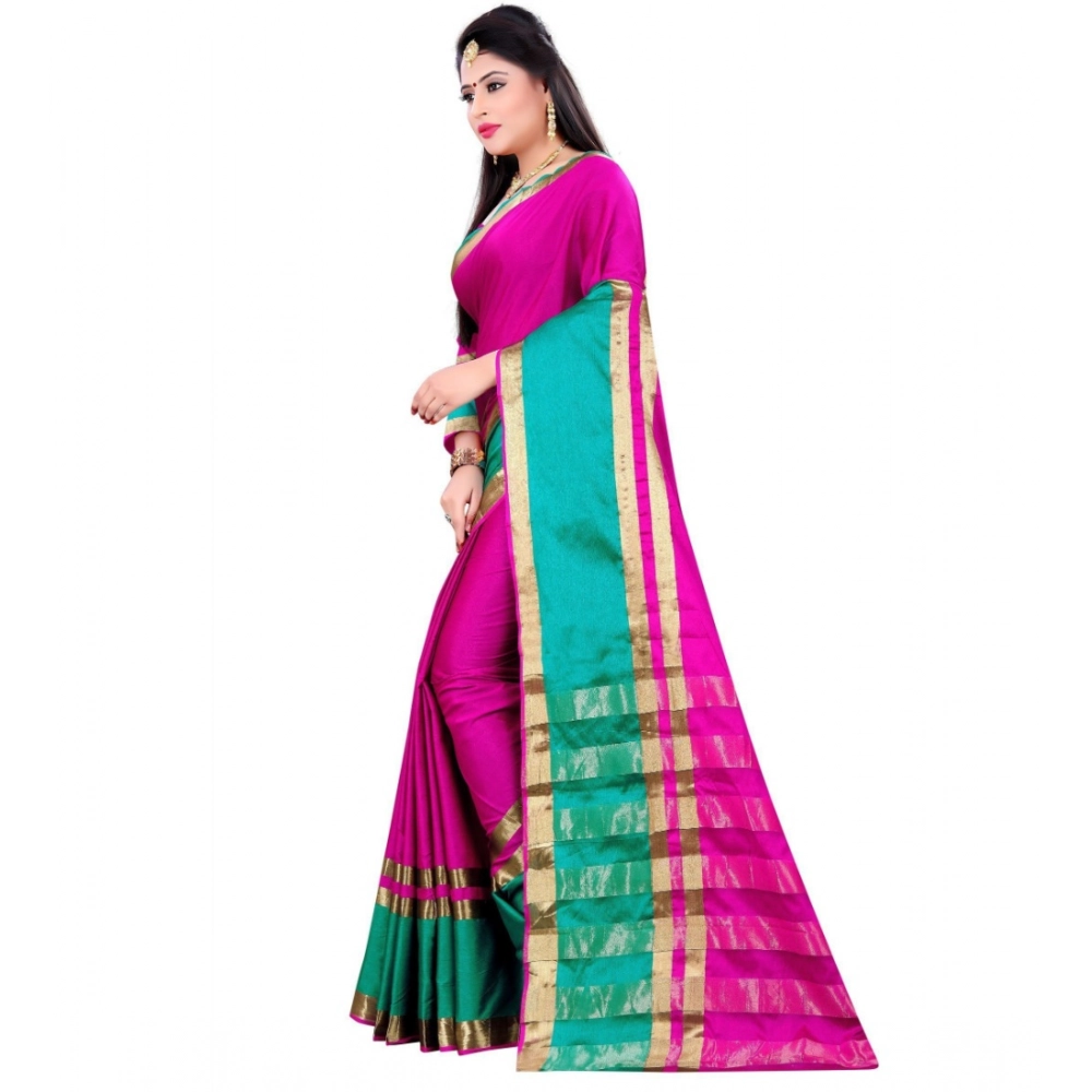 generic women's jacquard woven saree with unstitched blouse 5.5mtr (pink) generic women's jacquard woven saree with unstitched blouse 5.5mtr (pink)