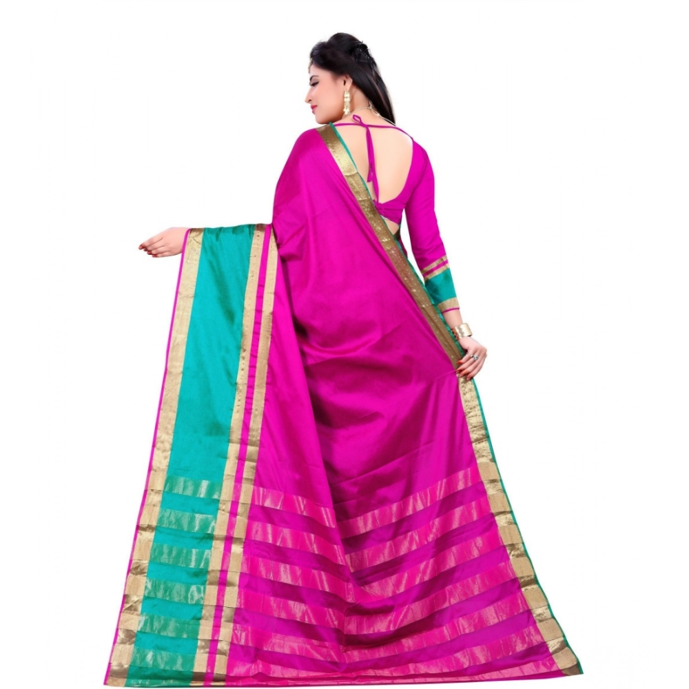 generic women's jacquard woven saree with unstitched blouse 5.5mtr (pink) generic women's jacquard woven saree with unstitched blouse 5.5mtr (pink)