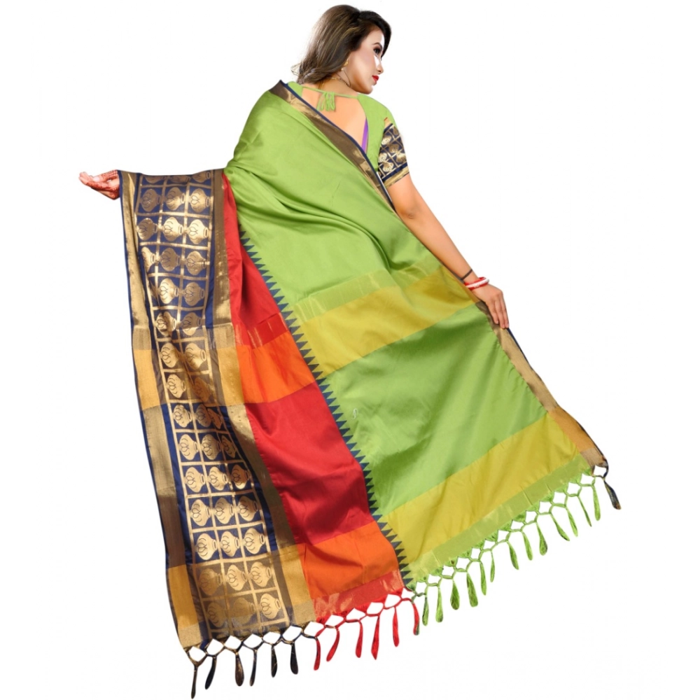 generic women's jacquard woven saree with unstitched blouse 5.5mtr (light green) generic women's jacquard woven saree with unstitched blouse 5.5mtr (light green)