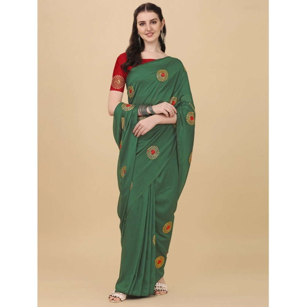 generic women's silk blend embroidered saree with unstitched blouse 5.5mtr (light green) generic women's silk blend embroidered saree with unstitched blouse 5.5mtr (light green)