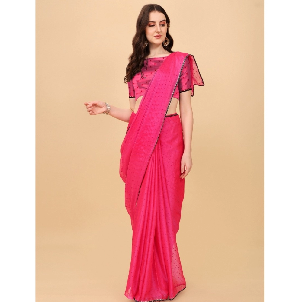 generic women's silk blend embellished saree with unstitched blouse 5.5mtr (pink) generic women's silk blend embellished saree with unstitched blouse 5.5mtr (pink)