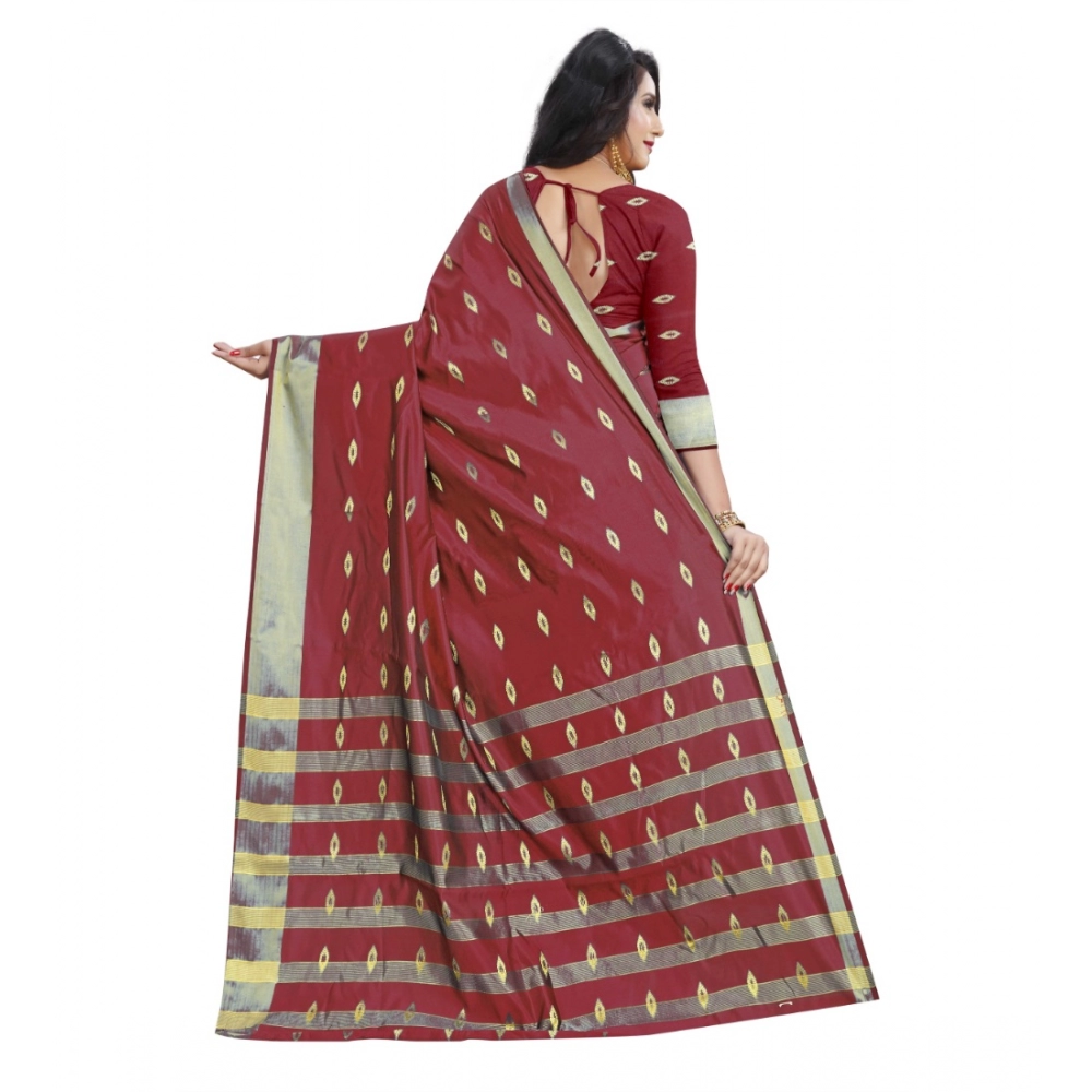 generic women's silk blend woven saree with unstitched blouse 5.5mtr (red) generic women's silk blend woven saree with unstitched blouse 5.5mtr (red)