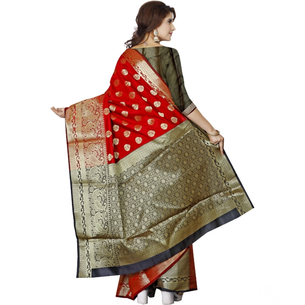 generic women's jacquard woven saree with unstitched blouse 5.5mtr (red) generic women's jacquard woven saree with unstitched blouse 5.5mtr (red)
