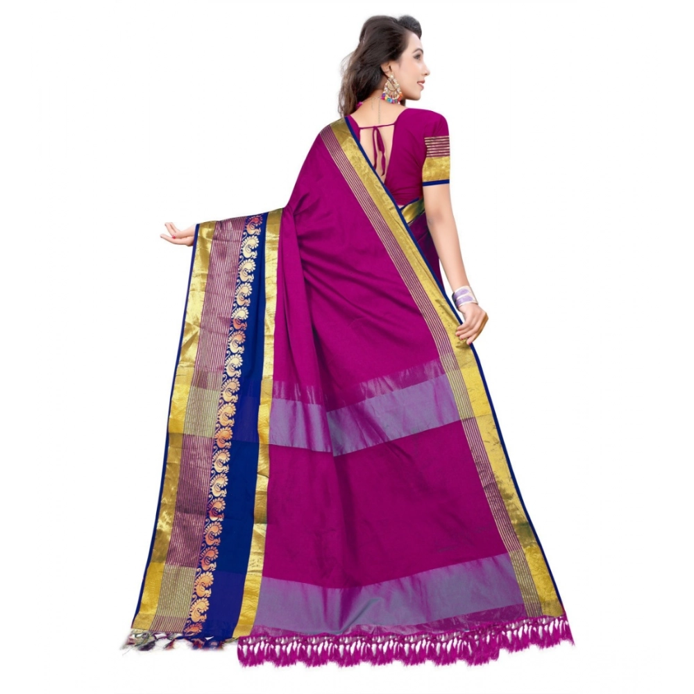 generic women's jacquard woven saree with unstitched blouse 5.5mtr (purple) generic women's jacquard woven saree with unstitched blouse 5.5mtr (purple)