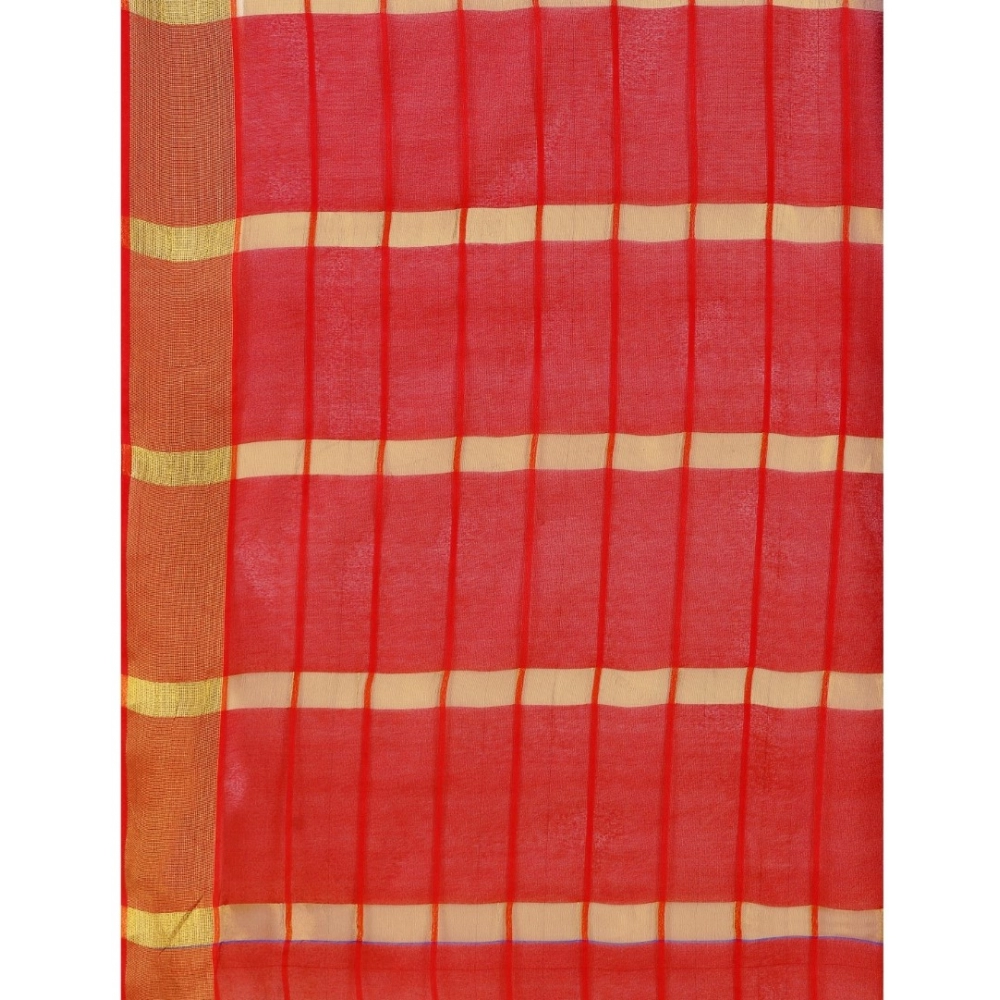 generic women's cotton silk checkered saree with unstitched blouse 5.5mtr (blue) generic women's cotton silk checkered saree with unstitched blouse 5.5mtr (blue)