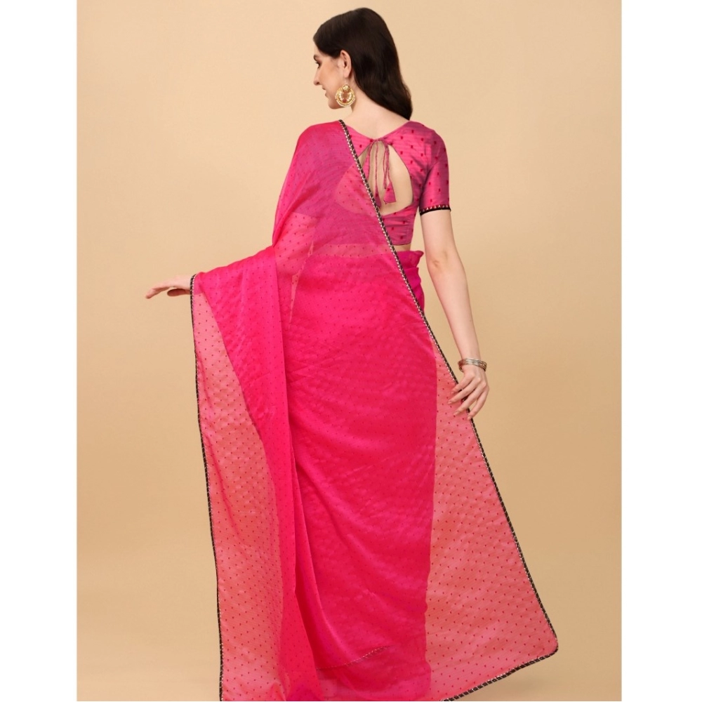 generic women's silk blend embellished saree with unstitched blouse 5.5mtr (pink) generic women's silk blend embellished saree with unstitched blouse 5.5mtr (pink)