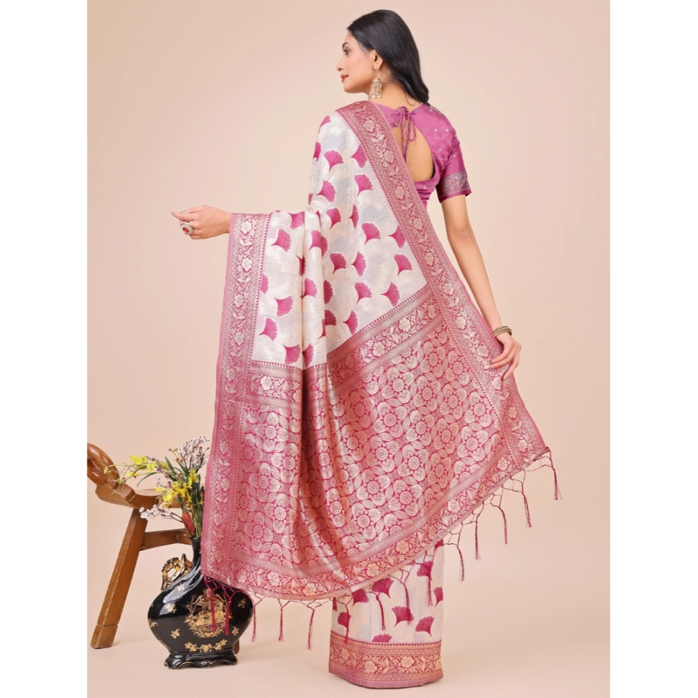generic women's linen cotton printed saree with unstitched blouse 5.5mtr (magenta) generic women's linen cotton printed saree with unstitched blouse 5.5mtr (magenta)