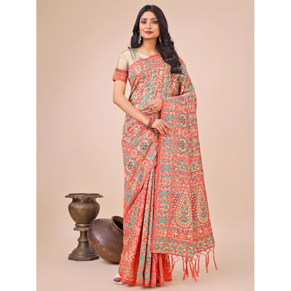 generic women's cotton printed saree with unstitched blouse 5.5mtr (cream) generic women's cotton printed saree with unstitched blouse 5.5mtr (cream)