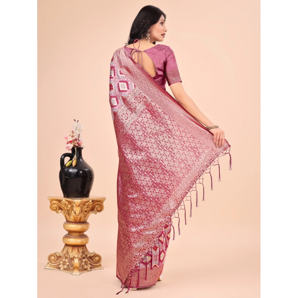 generic women's cotton printed saree with unstitched blouse 5.5mtr (pink) generic women's cotton printed saree with unstitched blouse 5.5mtr (pink)