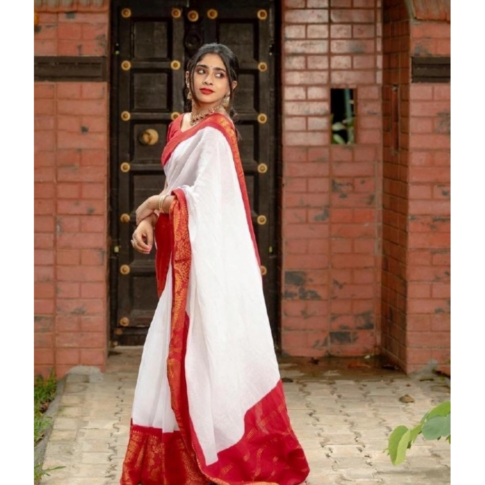 generic women's silk printed saree with unstitched blouse 5.5mtr (white) generic women's silk printed saree with unstitched blouse 5.5mtr (white)