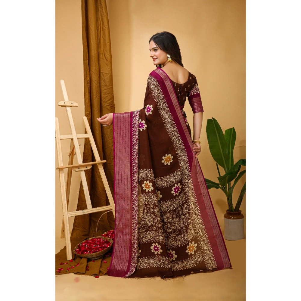 generic women's soft blooming marshmallow fabric kalamkari printed saree with unstitched blouse 5.5mtr (maroon) generic women's soft blooming marshmallow fabric kalamkari printed saree with unstitched blouse 5.5mtr (maroon)