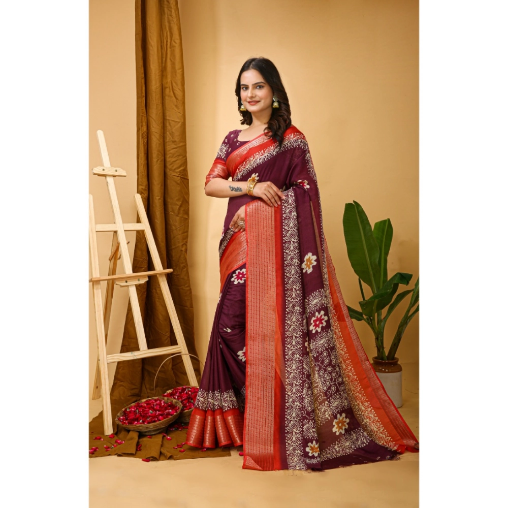 generic women's soft blooming marshmallow fabric kalamkari printed saree with unstitched blouse 5.5mtr (wine) generic women's soft blooming marshmallow fabric kalamkari printed saree with unstitched blouse 5.5mtr (wine)