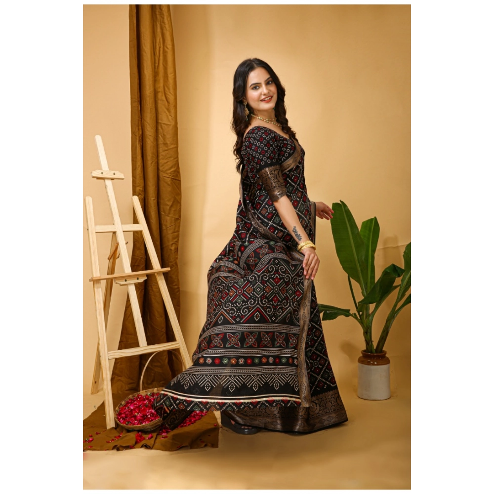 generic women's soft dola cotton kalamkari printed saree with unstitched blouse 5.5mtr (black) generic women's soft dola cotton kalamkari printed saree with unstitched blouse 5.5mtr (black)