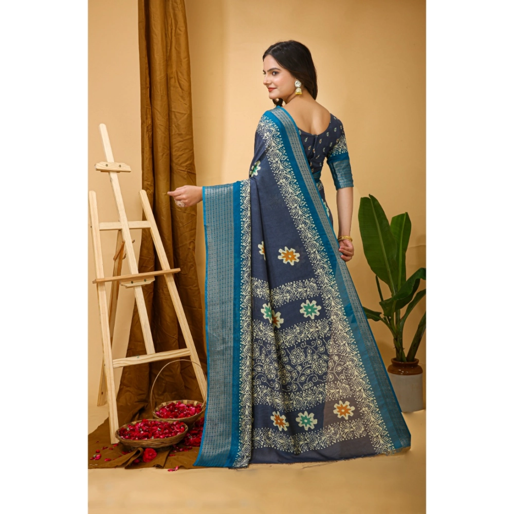 generic women's soft blooming marshmallow fabric kalamkari printed saree with unstitched blouse 5.5mtr (grey) generic women's soft blooming marshmallow fabric kalamkari printed saree with unstitched blouse 5.5mtr (grey)