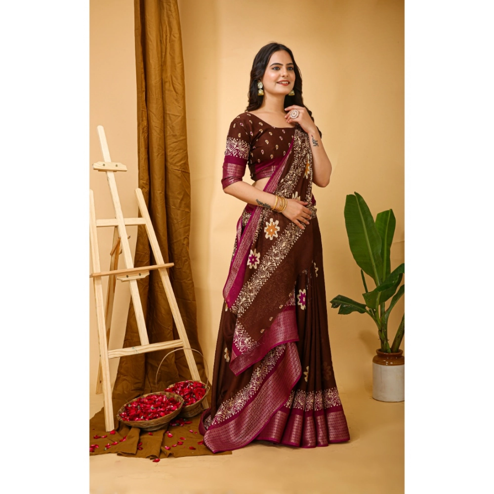 generic women's soft blooming marshmallow fabric kalamkari printed saree with unstitched blouse 5.5mtr (maroon) generic women's soft blooming marshmallow fabric kalamkari printed saree with unstitched blouse 5.5mtr (maroon)