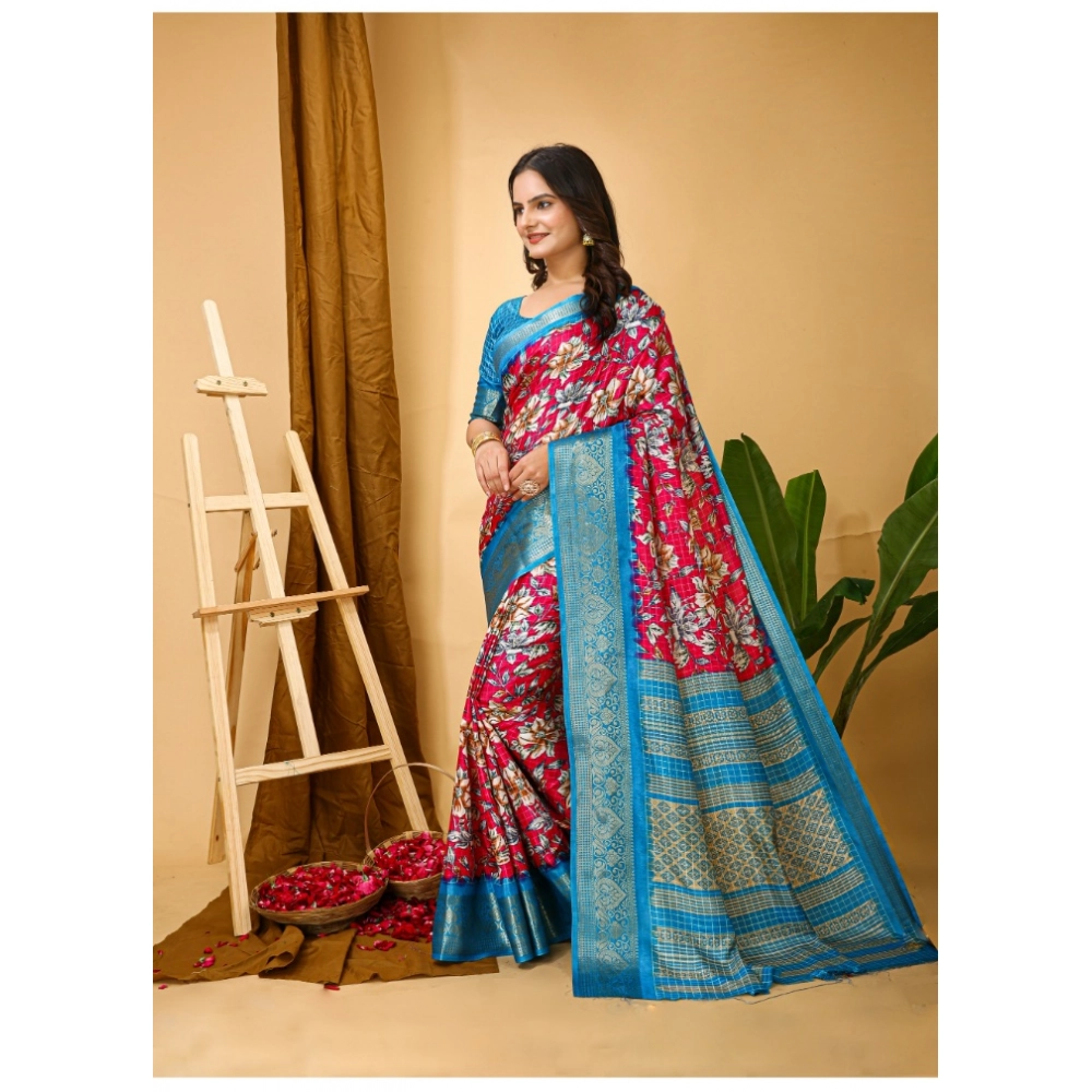 generic women's soft dola cotton kalamkari printed saree with unstitched blouse 5.5mtr (pink) generic women's soft dola cotton kalamkari printed saree with unstitched blouse 5.5mtr (pink)