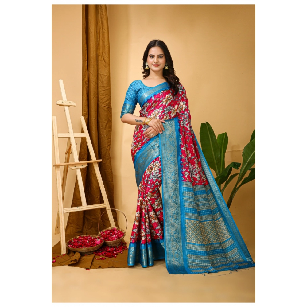 generic women's soft dola cotton kalamkari printed saree with unstitched blouse 5.5mtr (pink) generic women's soft dola cotton kalamkari printed saree with unstitched blouse 5.5mtr (pink)