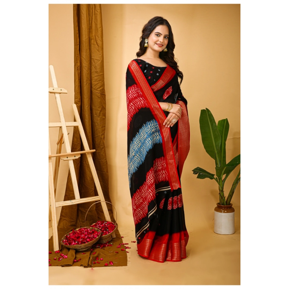 generic women's soft blooming marshmallow fabric kalamkari printed saree with unstitched blouse 5.5mtr (black) generic women's soft blooming marshmallow fabric kalamkari printed saree with unstitched blouse 5.5mtr (black)