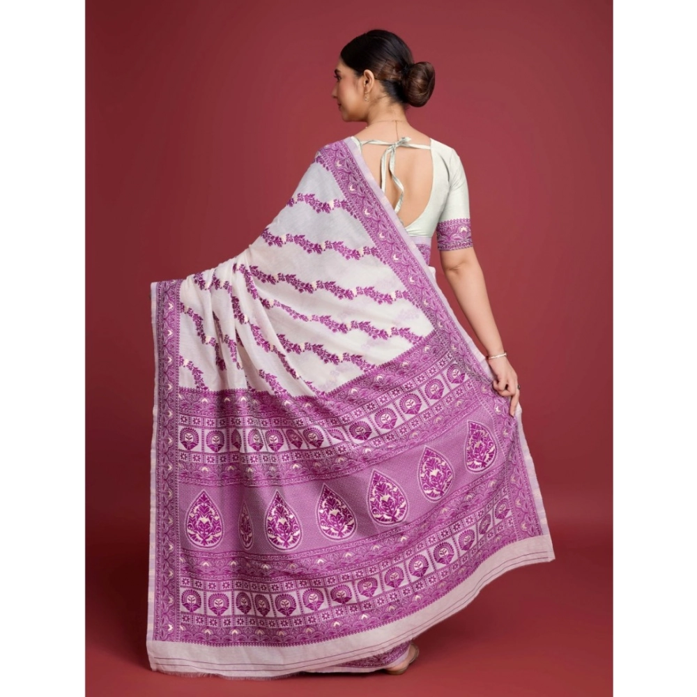 generic women's jamdani cotton silk printed saree with unstitched blouse 5.5mtr (wine) generic women's jamdani cotton silk printed saree with unstitched blouse 5.5mtr (wine)