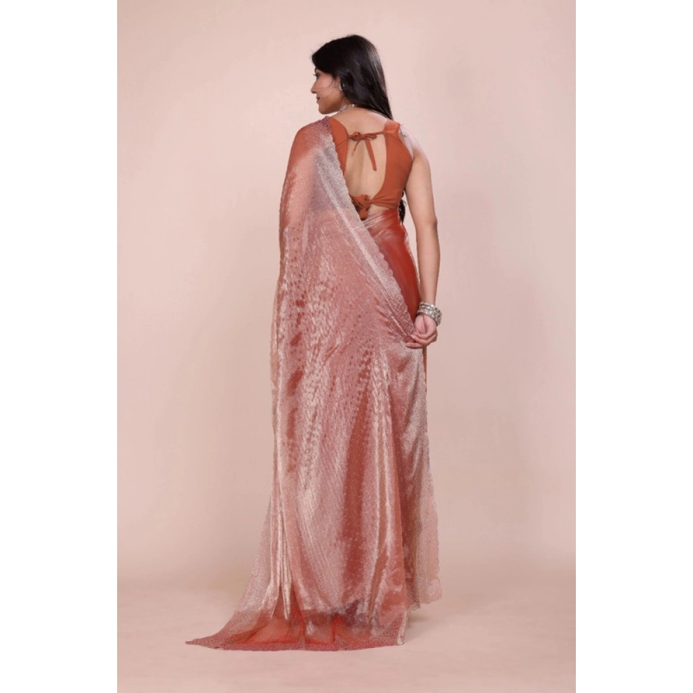 generic women's jimmy choo embellished bollywood saree with unstitched blouse 5.5mtr (orange) generic women's jimmy choo embellished bollywood saree with unstitched blouse 5.5mtr (orange)