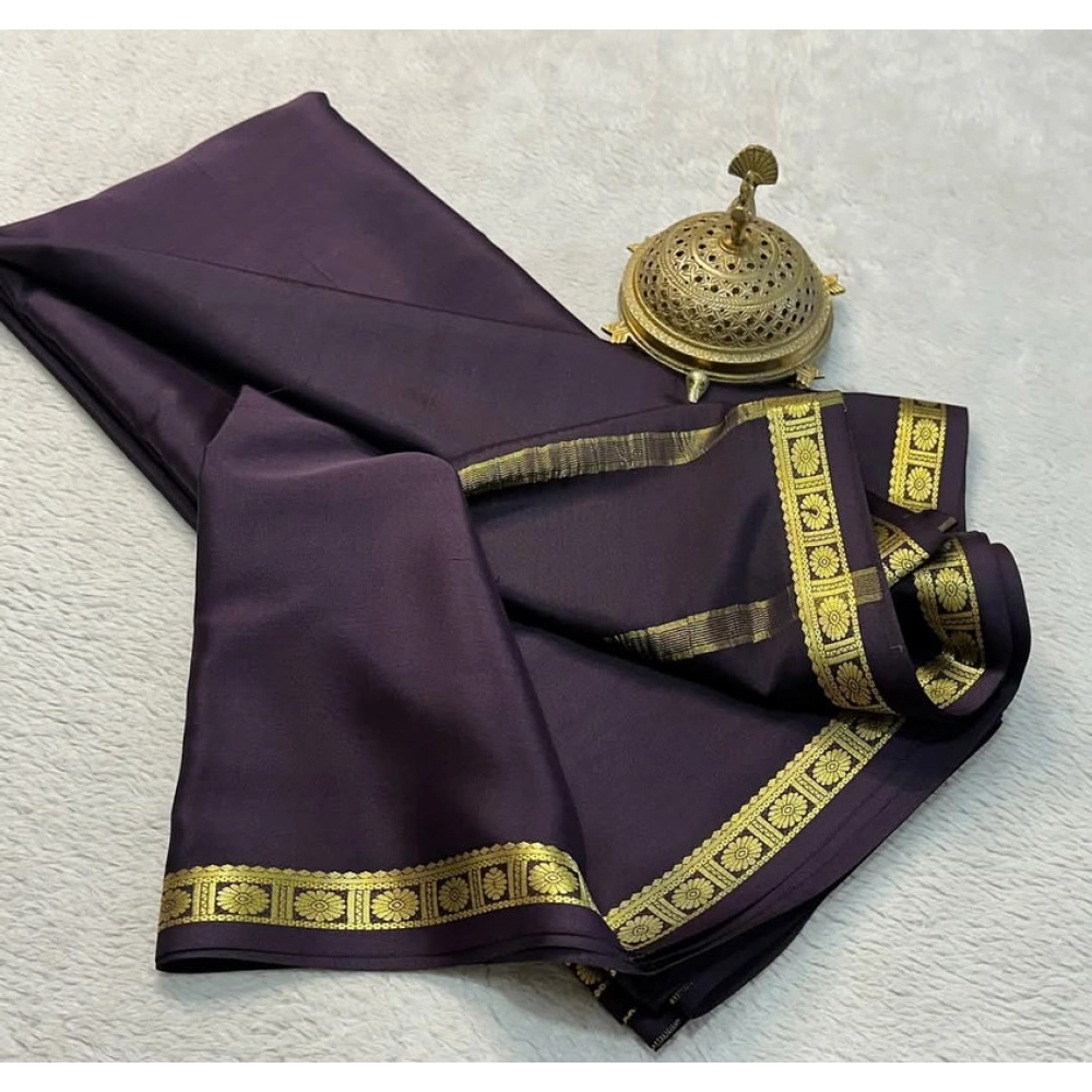 generic women's crepe chit pallu solid saree with unstitched blouse 5.5mtr (grey) generic women's crepe chit pallu solid saree with unstitched blouse 5.5mtr (grey)