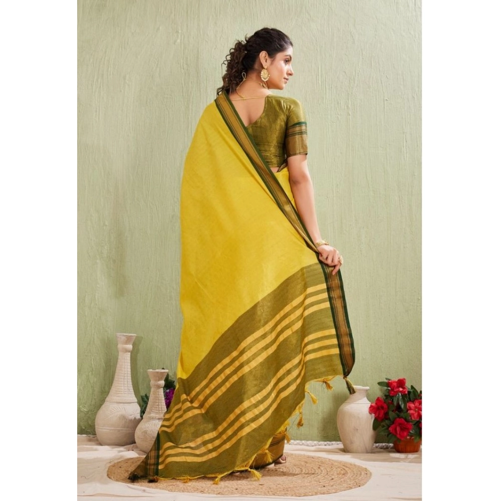 generic women's silk blended jaquard woven saree with unstitched blouse 5.5mtr (yellow) generic women's silk blended jaquard woven saree with unstitched blouse 5.5mtr (yellow)