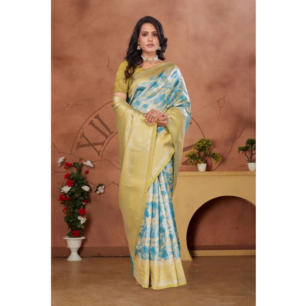 generic women's banarasi silk jaquard woven saree with unstitched blouse 5.5mtr (yellow) generic women's banarasi silk jaquard woven saree with unstitched blouse 5.5mtr (yellow)