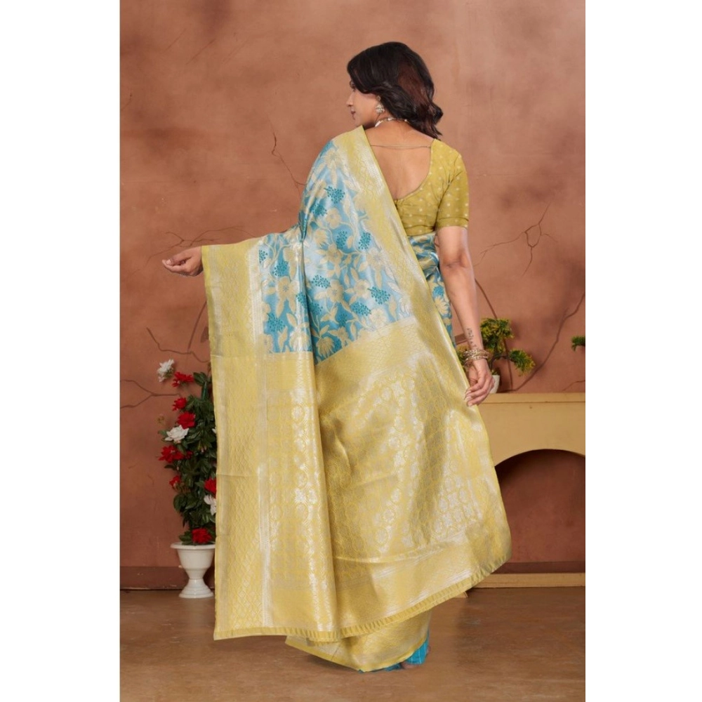 generic women's banarasi silk jaquard woven saree with unstitched blouse 5.5mtr (yellow) generic women's banarasi silk jaquard woven saree with unstitched blouse 5.5mtr (yellow)