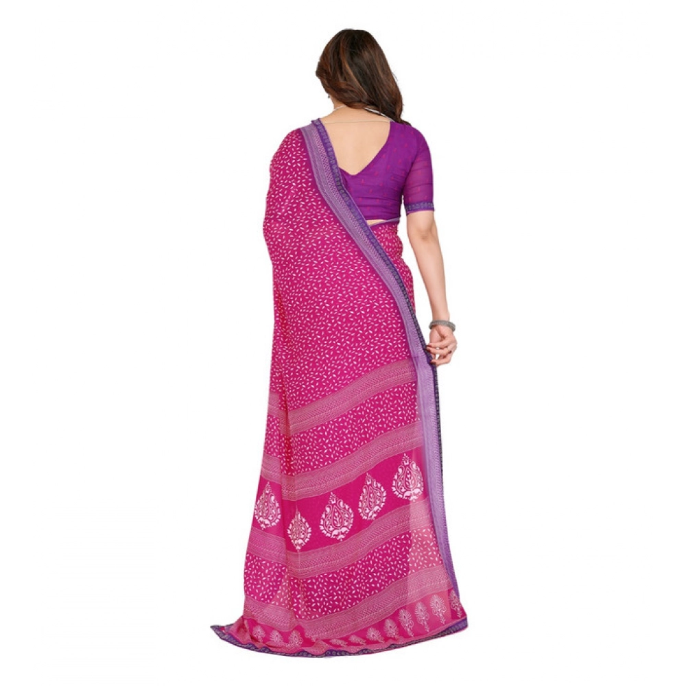 generic women's georgette printed saree with unstitched blouse 5.5mtr (red) generic women's georgette printed saree with unstitched blouse 5.5mtr (red)