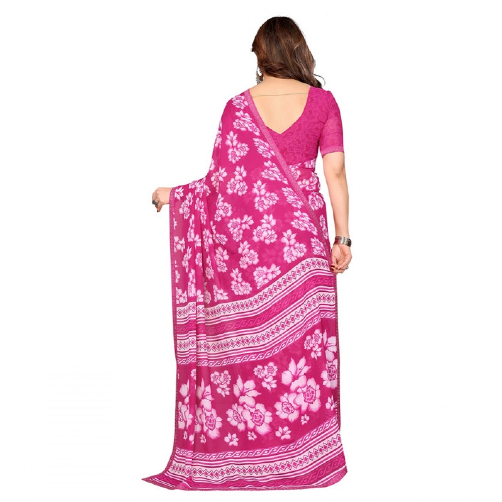 generic women's georgette printed saree with unstitched blouse 5.5mtr (pink) generic women's georgette printed saree with unstitched blouse 5.5mtr (pink)